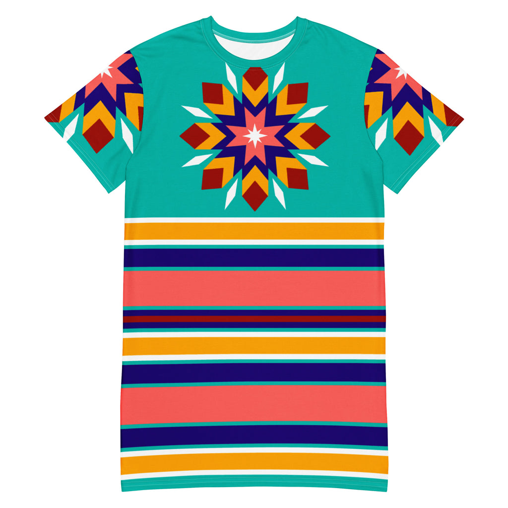 Native Print T-shirt dress
