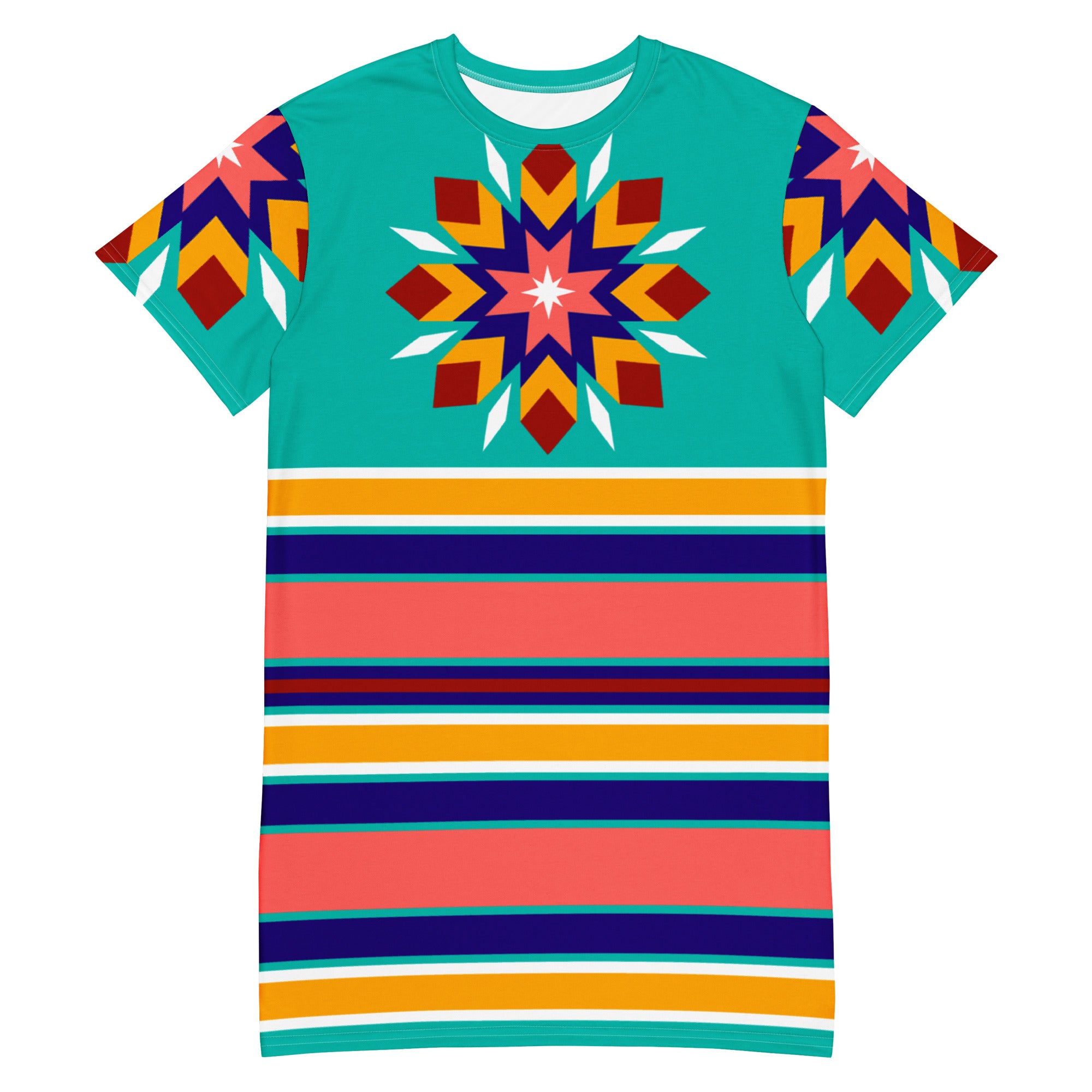 Native Print T-shirt dress