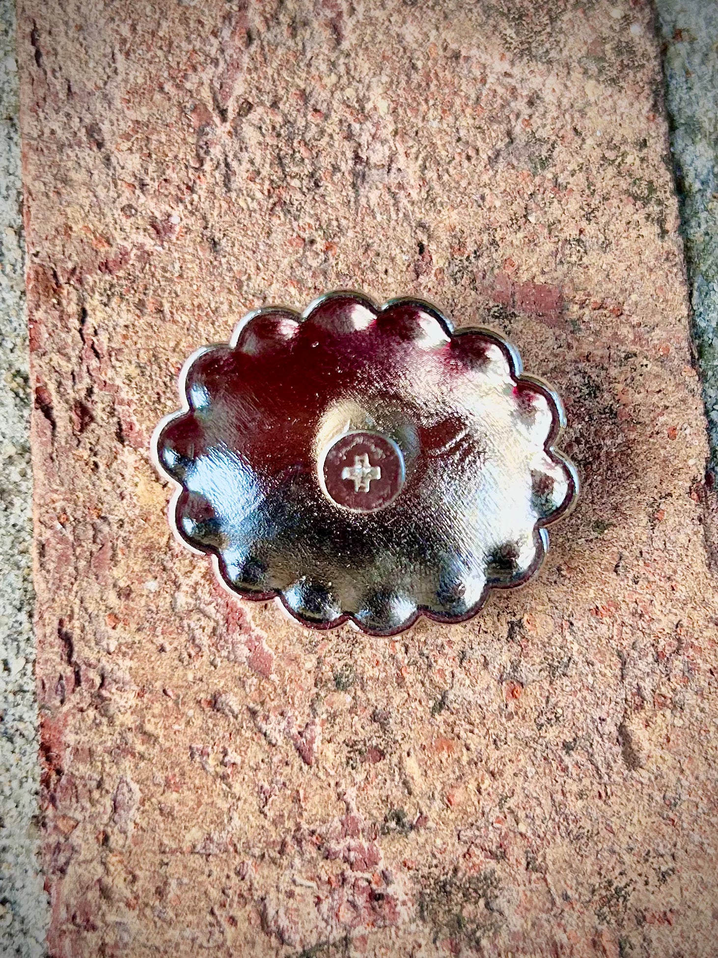 Oval Concho W/ Faux Turquoise Stone 35x28mm