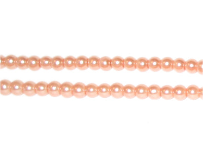 4mm Pale Apricot Pearl Beads