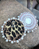 White, Rose Gold, & Clear Beaded Set: Earrings, Ring, & Necklace