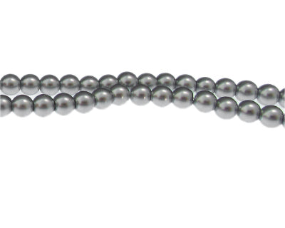 4mm Platinum Glass Pearl Beads