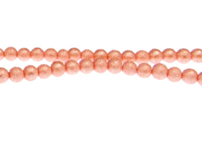 6mm Apricot Textured Glass Pearls