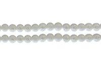6mm White Textured Glass Pearls
