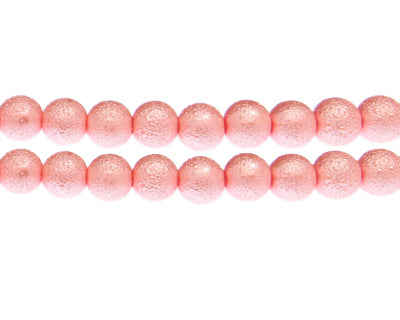 6mm Blush Textured Glass Pearls
