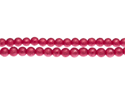 6mm Raspberry Textured Glass Pearls
