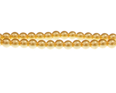 6mm Vanilla Gold Glass Pearls