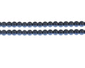 6mm Dark Water Blue Textured Glass Pearls