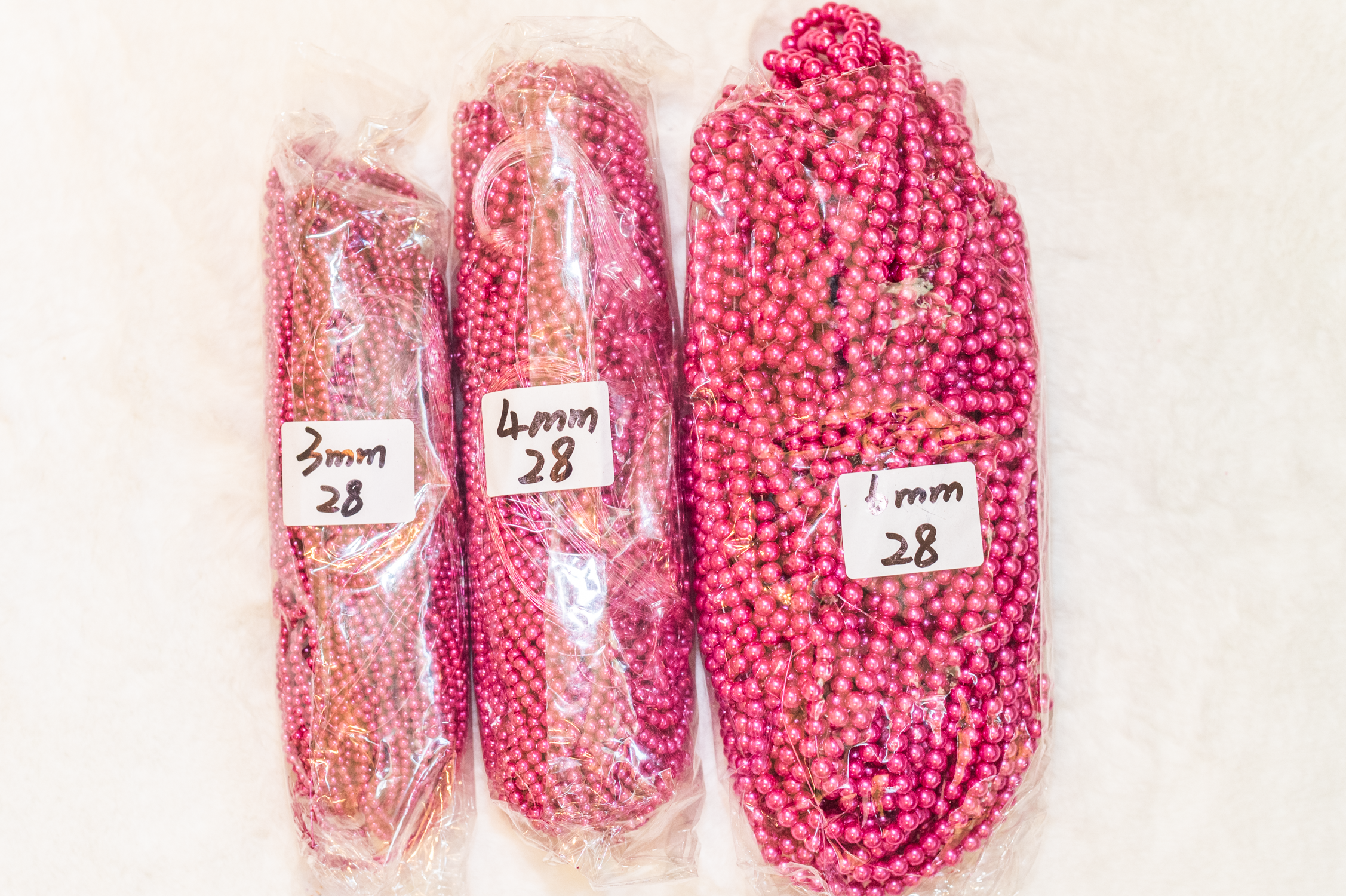 3-6mm Cranberry Glass Pearls 30" Strand #28