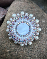 White, Rose Gold, & Clear Beaded Set: Earrings, Ring, & Necklace
