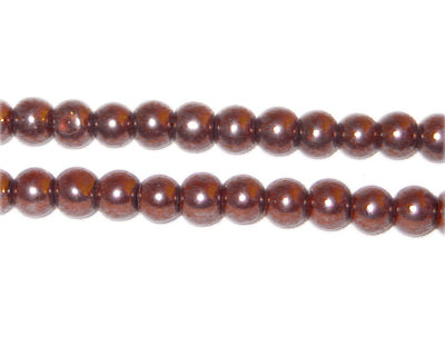 6mm Chocolate Glass Pearls