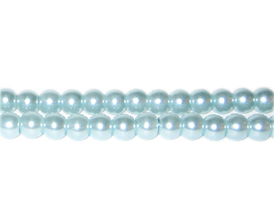 6mm Crisp Blue Glass Pearls