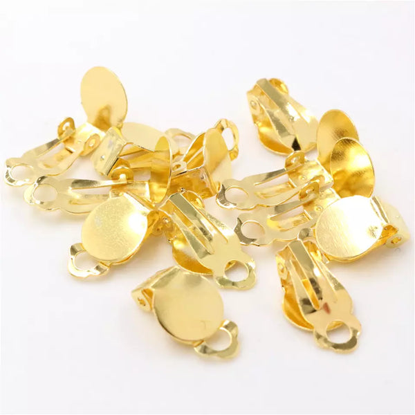 Gold Colored Clip Ons: 5 Pairs