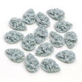 13x18mm Faux Druzy Teardrop Centerpieces Soft Grey