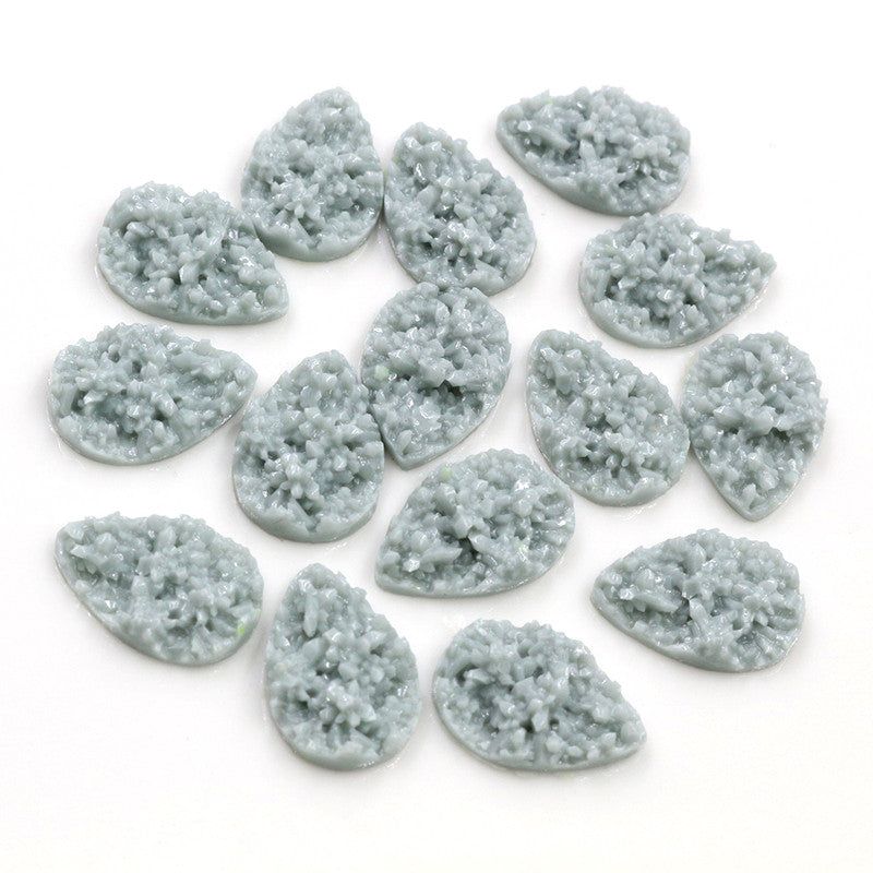 13x18mm Faux Druzy Teardrop Centerpieces Soft Grey