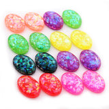 Iridescent 13x18mm Oval Foil Cabs