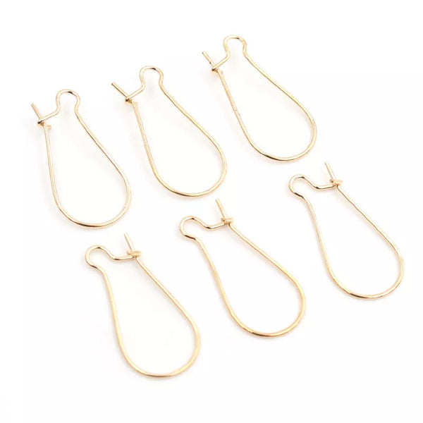 KC Gold Colored Kidney Ear Hooks: 5 Pairs