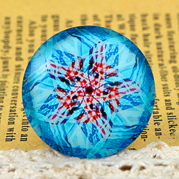 25mm Red, White, & Blue Pinwheel Glass Cabochons