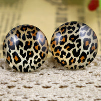 Round Leopard Glass Cabs: 8-25mm