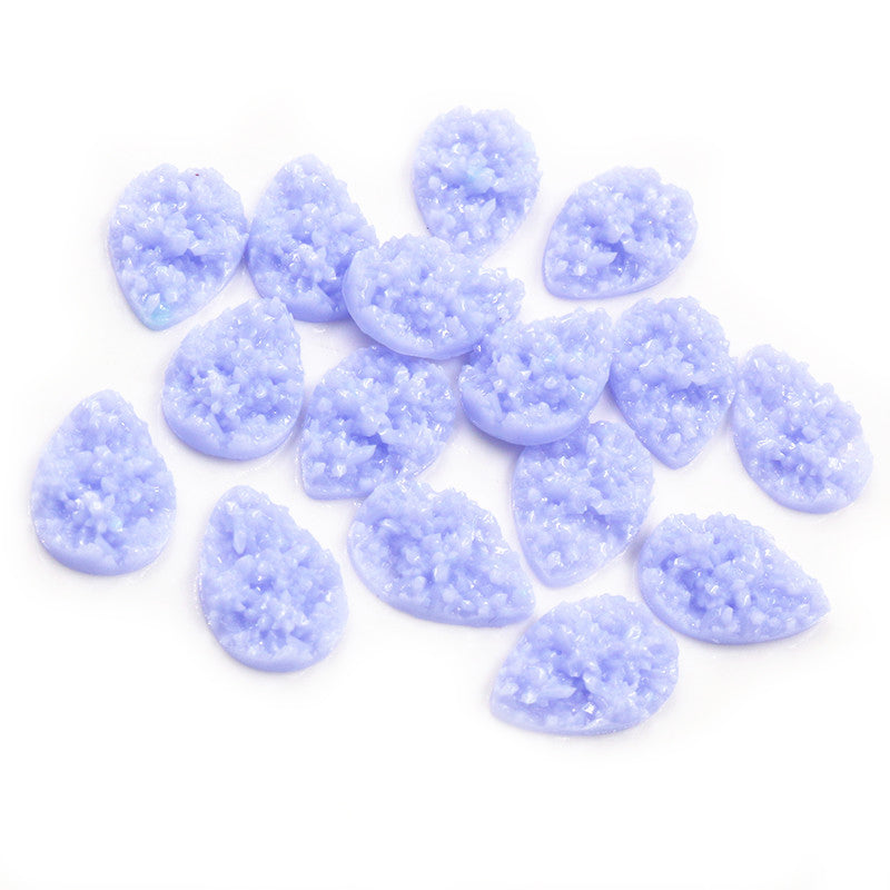 13x18mm Faux Druzy Teardrop Centerpieces Lavender