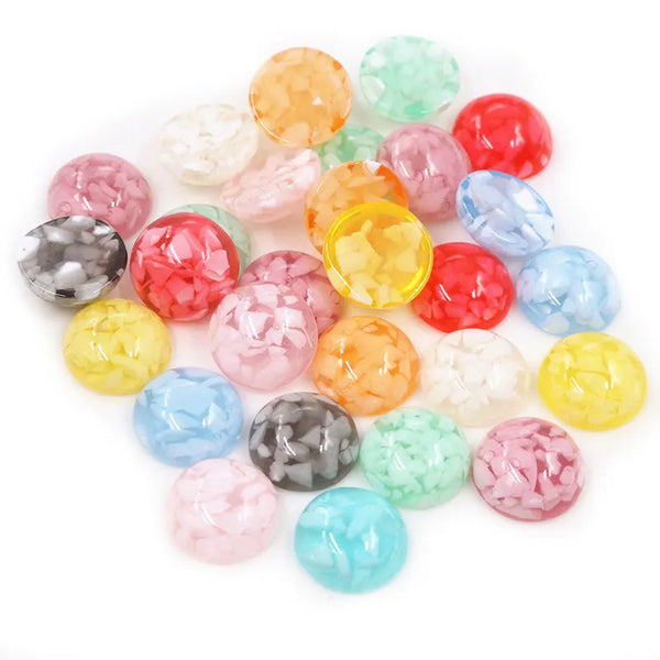 12mm Chipped Shell Resin Centerpieces: 5 Pairs