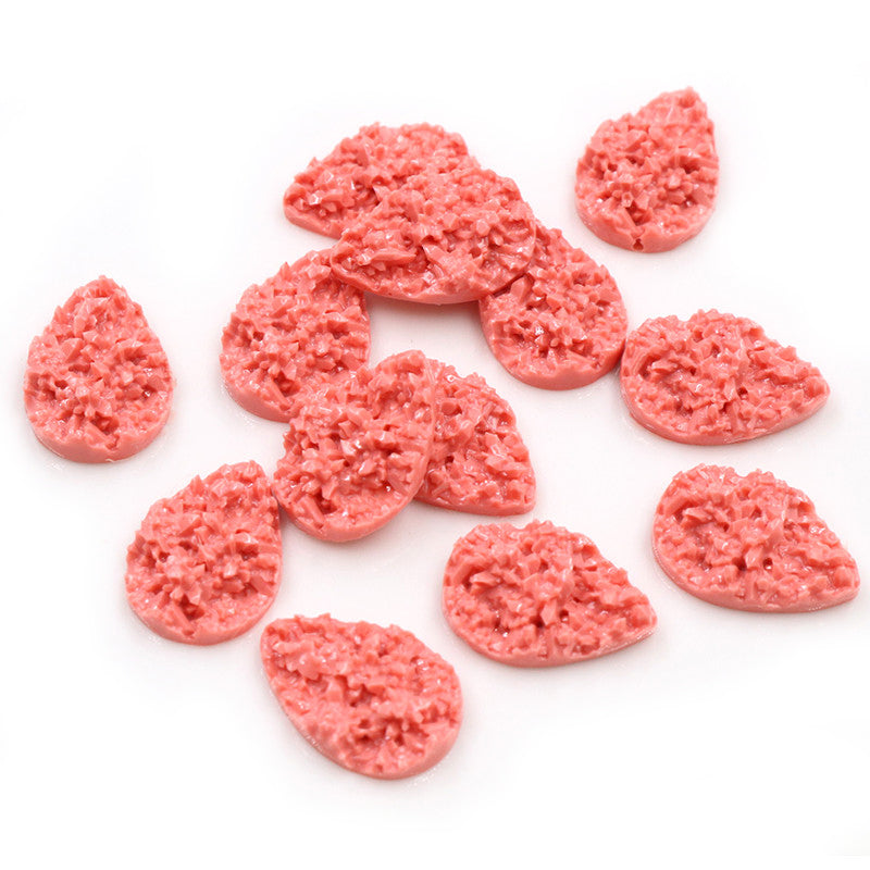 13x18mm Faux Druzy Teardrop Centerpieces Salmon