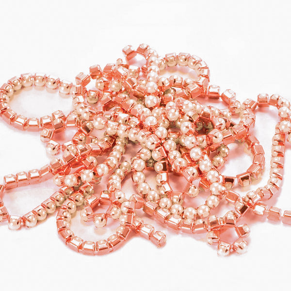Rose Gold Offwhite Pearl SS6 Banding 10 Yard Discounted Pack