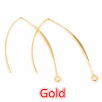 Gold Colored French V-shaped Earring Hooks : 5 Pairs