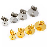 Stainless Steel Earring Studs Posts : 5 Pairs