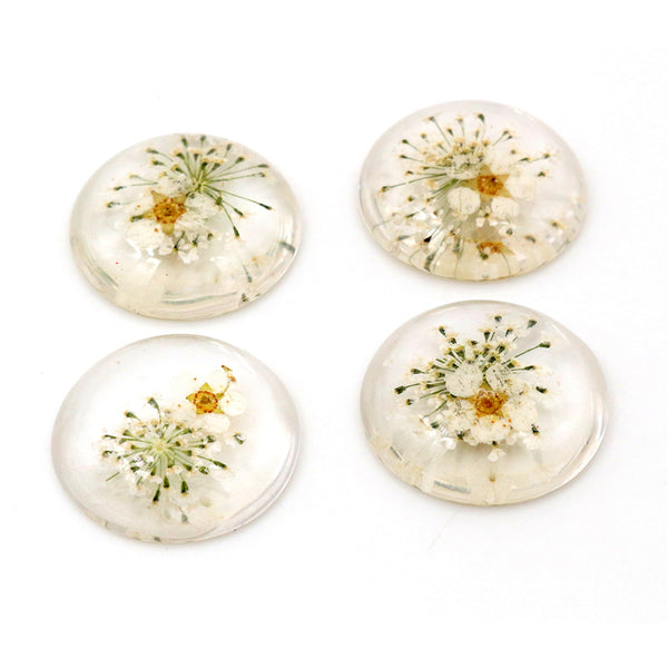 25mm Dried Flower Resin Centerpieces White
