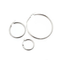Stainless Steel Earring Hoops: 25mm, 35mm, 55mm