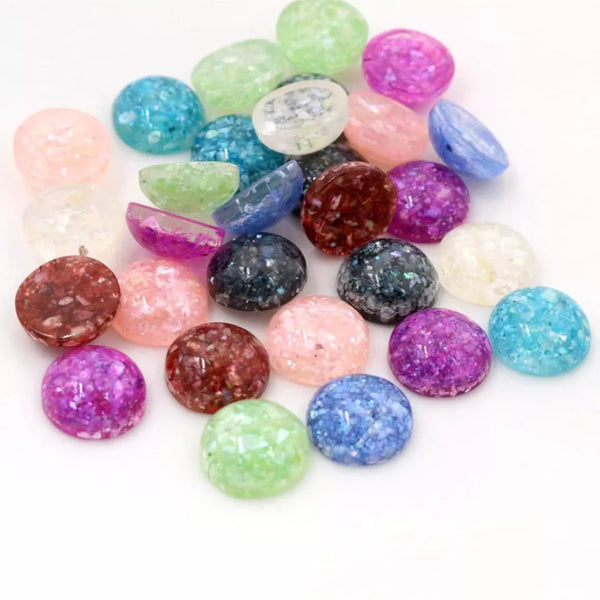 12mm Chipped Shell Resin Centerpieces: 5 Pairs