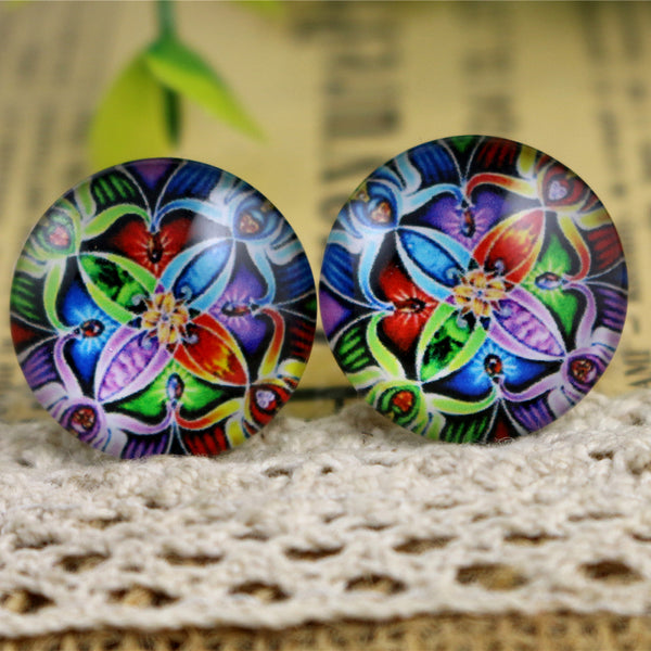 20mm Colorful Abstract Glass Cabochon