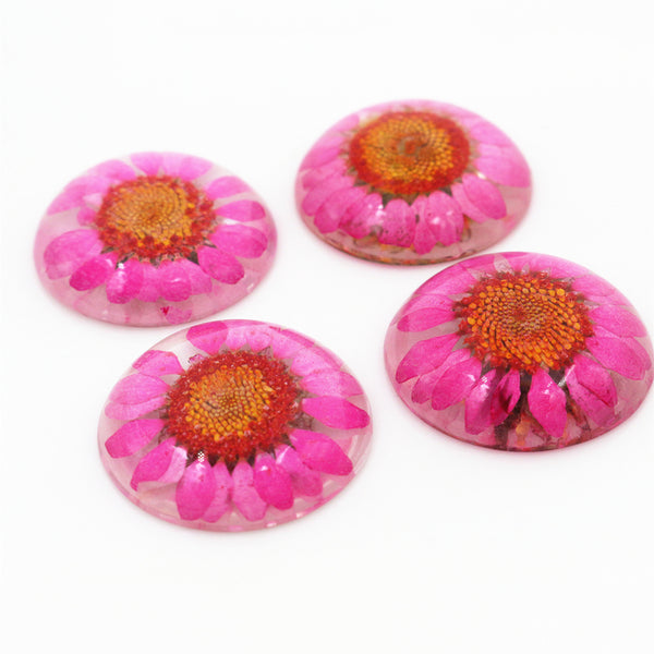 25mm Dried Flower Resin Centerpieces Hot Pink