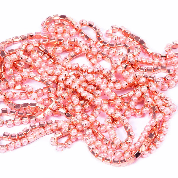 Rose Gold Baby Pink Pearl SS6 Banding 10 Yard Discounted Pack