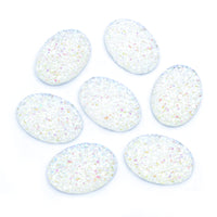 18x25mm Faux Druzy Oval Centerpieces AB Clear
