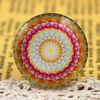 25mm Yellow Patchwork Glass Cabochons