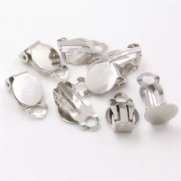 Silver Colored Clip Ons: 5 Pairs