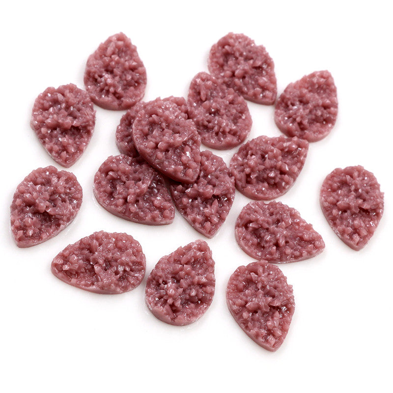 13x18mm Faux Druzy Teardrop Centerpieces Dark Mauve