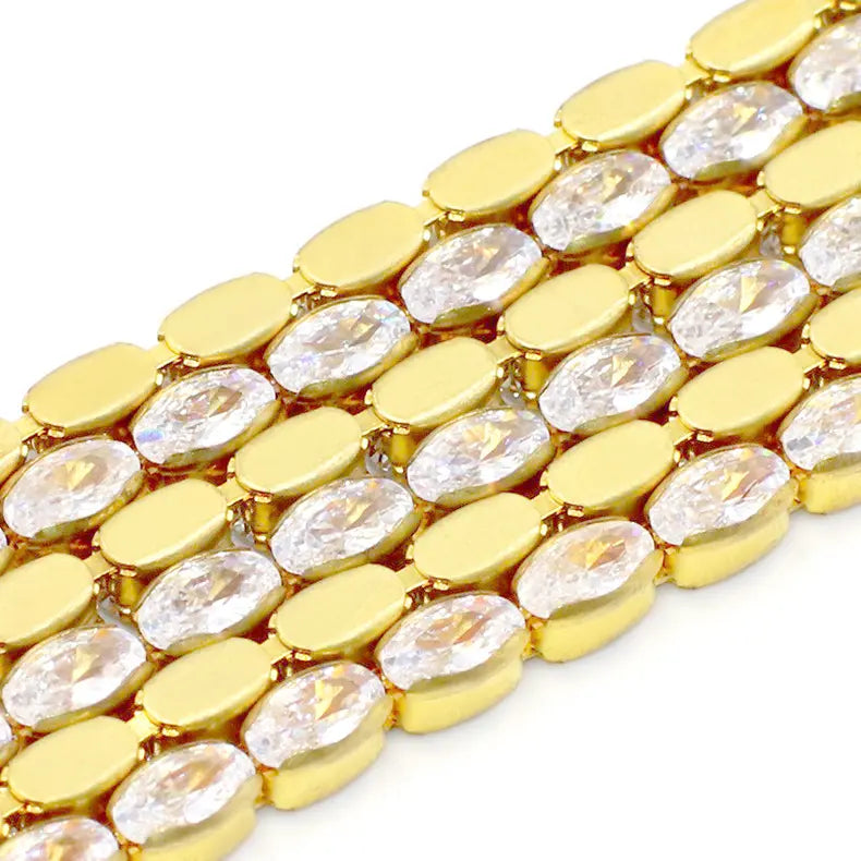 Gold Oval Zircon Banding: 1 Yard or 10 Yard Roll
