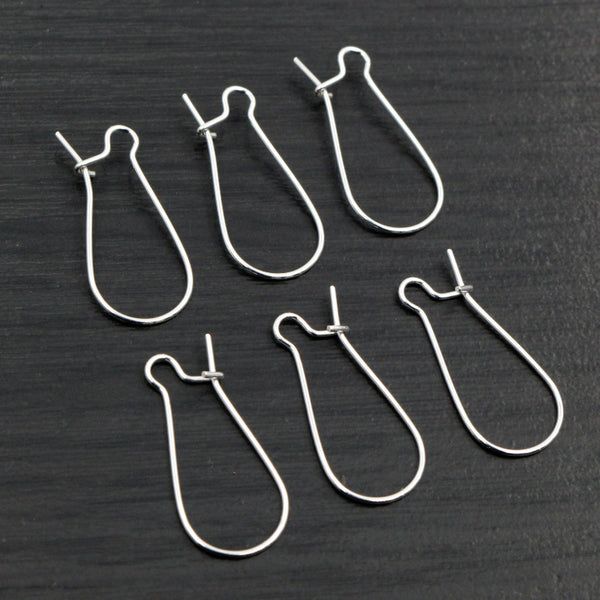 Silver Colored Kidney Ear Hooks: 5 Pairs