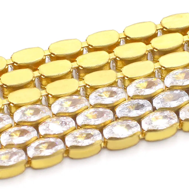 Gold Oval Zircon Banding: 1 Yard or 10 Yard Roll