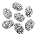 18x25mm Faux Druzy Oval Centerpieces Dark Silver