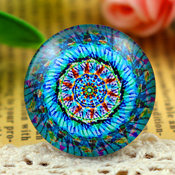25mm Blue Abstract Glass Cabochons