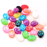 Iridescent 13x18mm Oval Foil Cabs