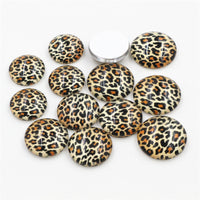 Round Leopard Glass Cabs: 8-25mm