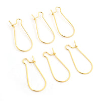 Gold Colored Kidney Ear Hooks: 5 Pairs