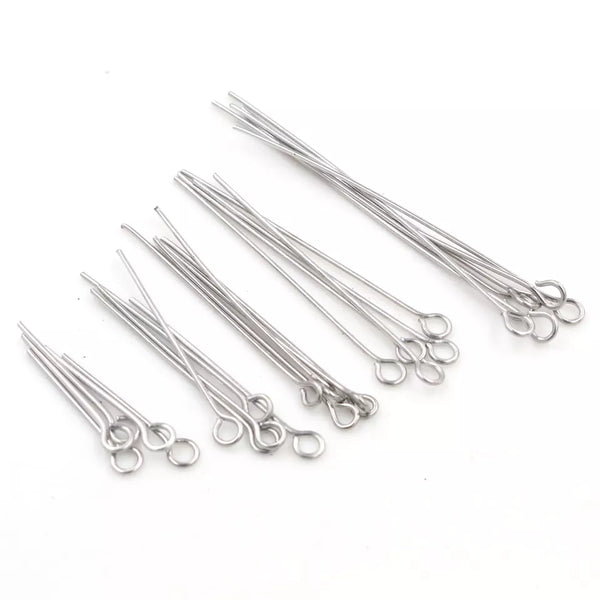 Stainless Still Eye Pins: 10 Pieces