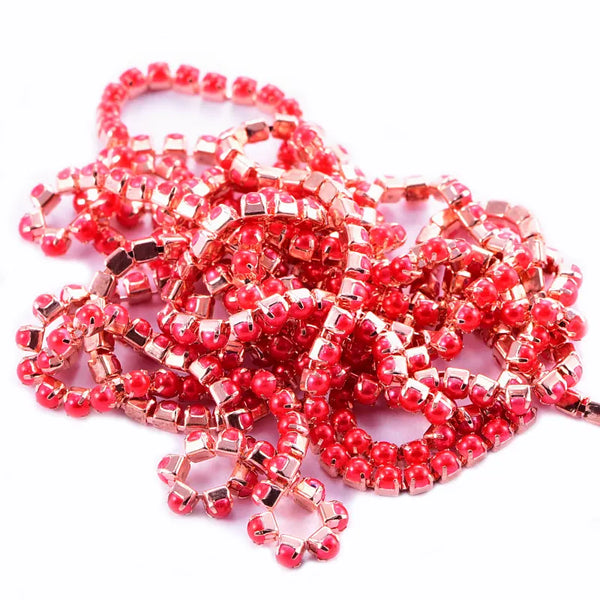 Rose Gold Red Pearl SS6 Banding 10 Yard Discounted Pack
