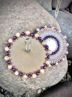 Dusty Purple Shell Beaded Earrings